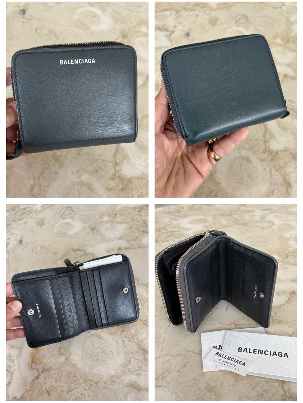 Balenciaga Everyday Leather Billfold Wallet - Dark Grey